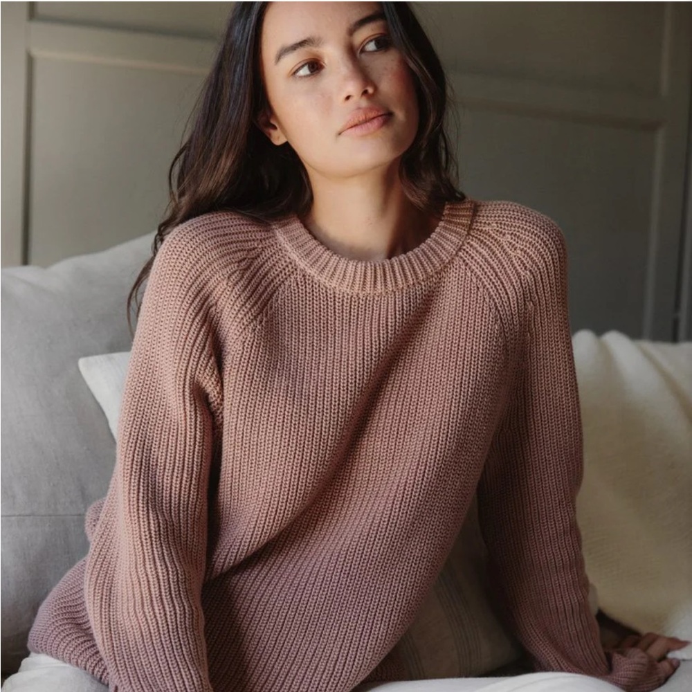 Jenni Kayne Cotton Fisherman Sweater Small